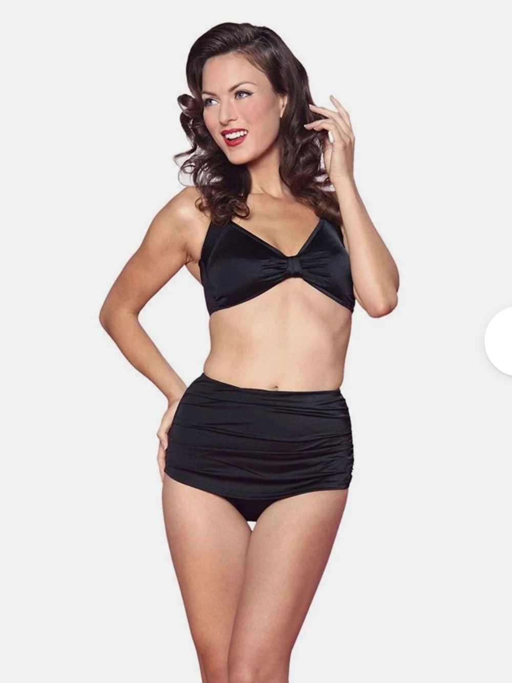 Retro Black Swim Bottoms (Top not included)